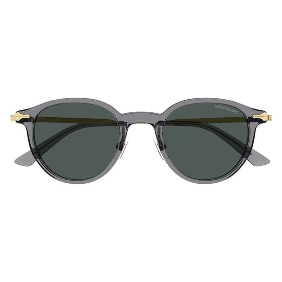 New MONT BLANC Grey Round MB0362S 004 Sunglasses Women - Picture 2 of 3